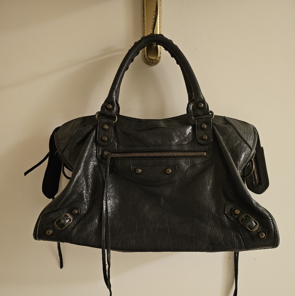 Balenciaga Black Leather Handbag